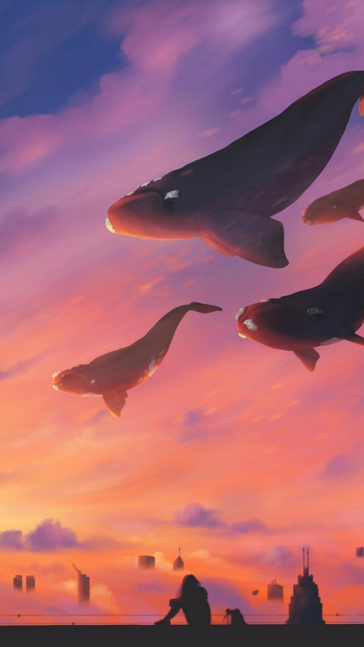 Обои облако, атмосфера, свет, природа, Оранжевый цвет в разрешении 750x1334