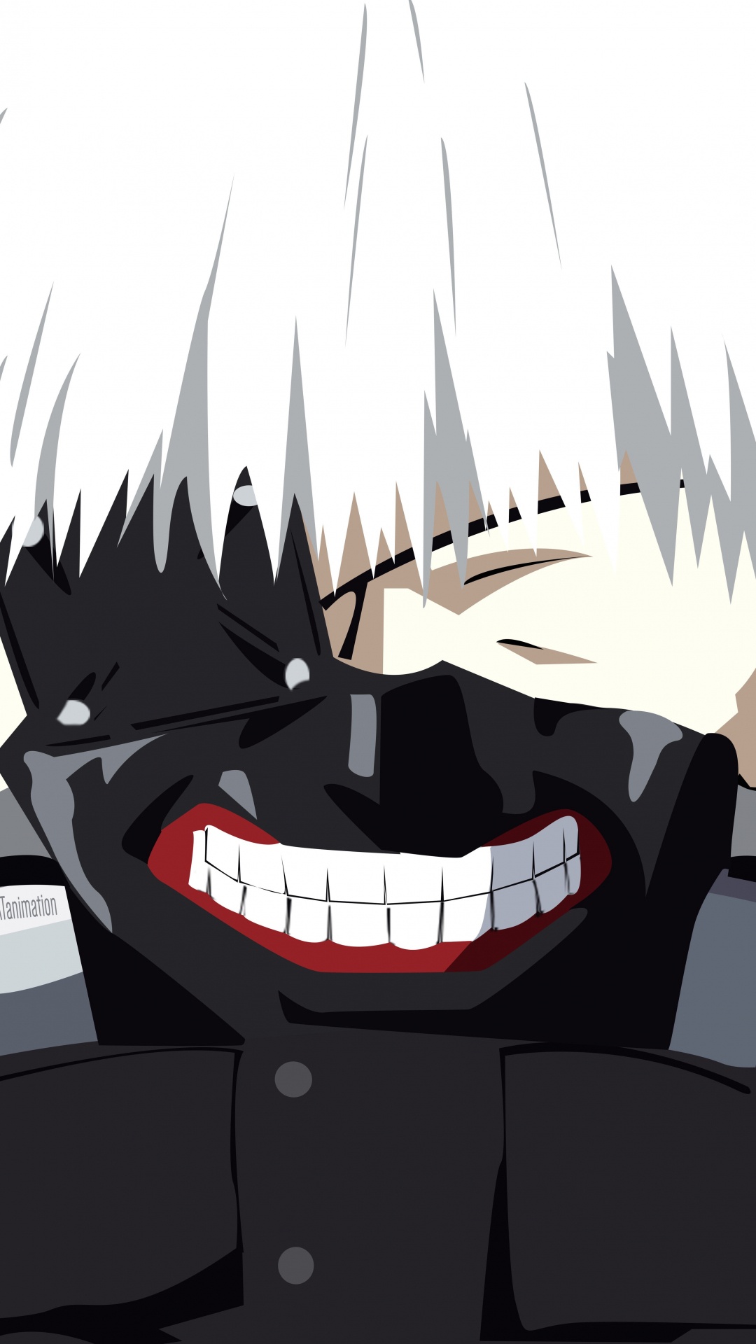 Обои Кен kaneki, Токио вурдалак, аниме, рот, иллюстрация в разрешении 1080x1920