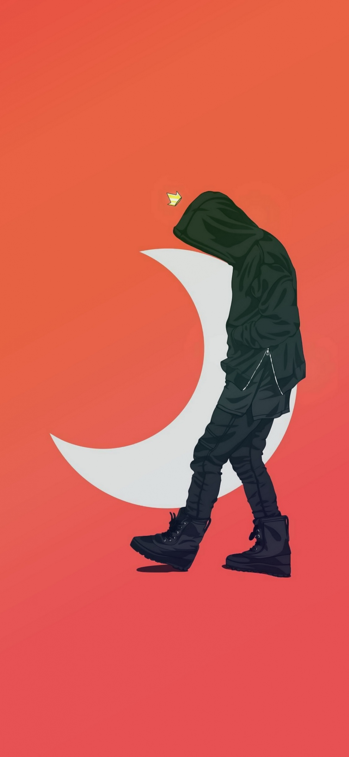 Обои стояние, арт, рукав, жест, колено в разрешении 1125x2436