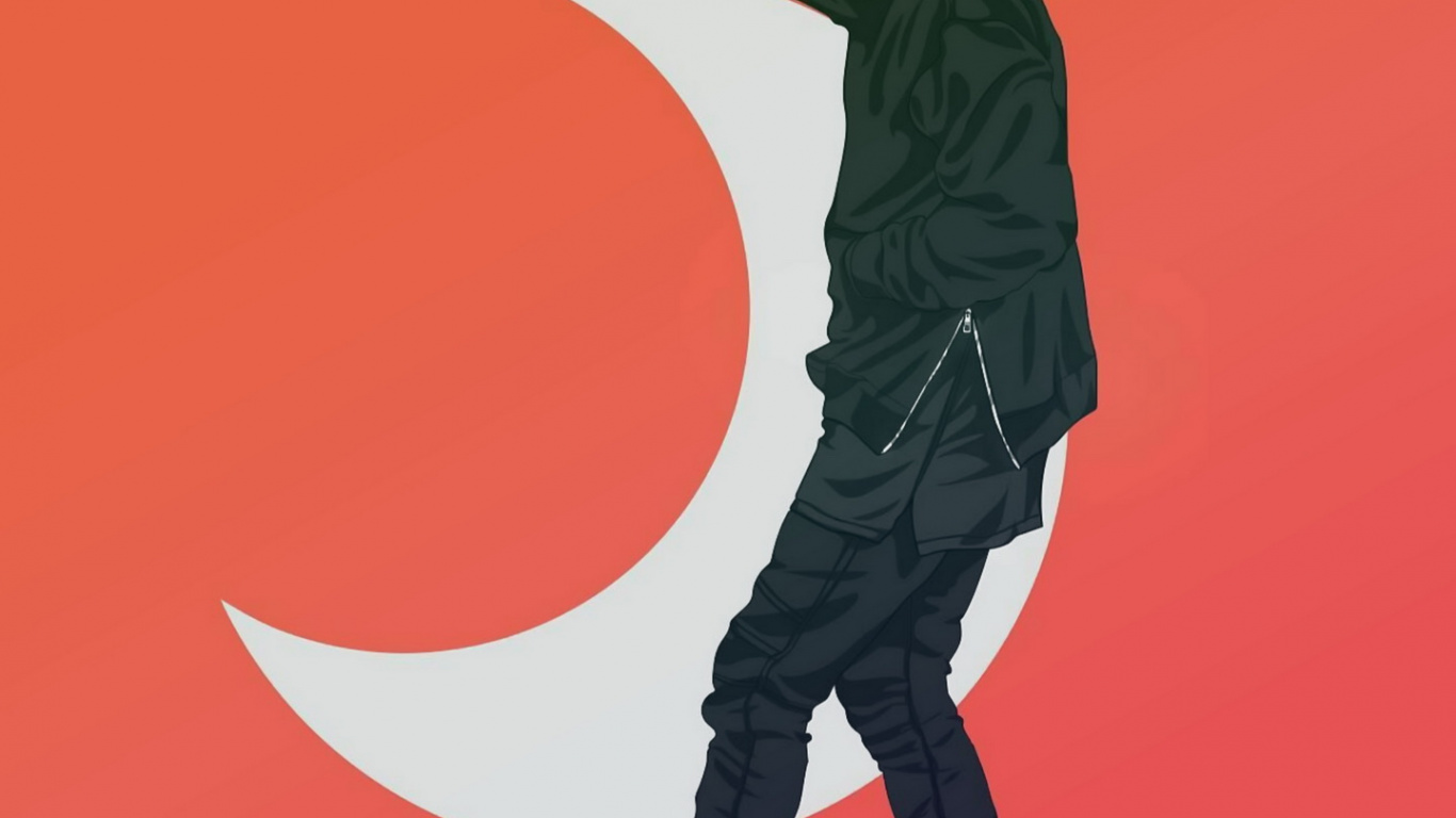 Обои стояние, арт, рукав, жест, колено в разрешении 1366x768