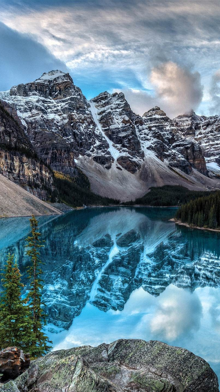 Обои apple, Apple МасВоок Pro, природа, гора, отражение в разрешении 750x1334