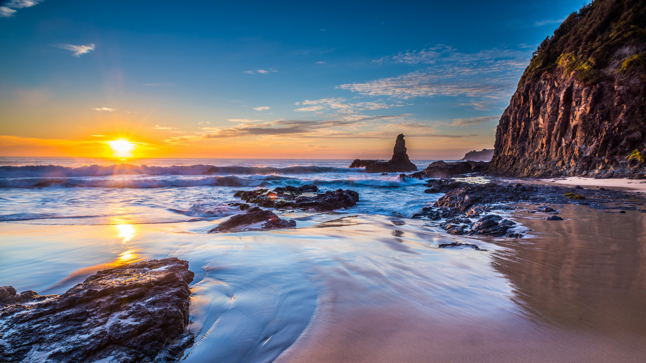 Обои пляж, водоем, вода, море, побережье в разрешении 1280x720