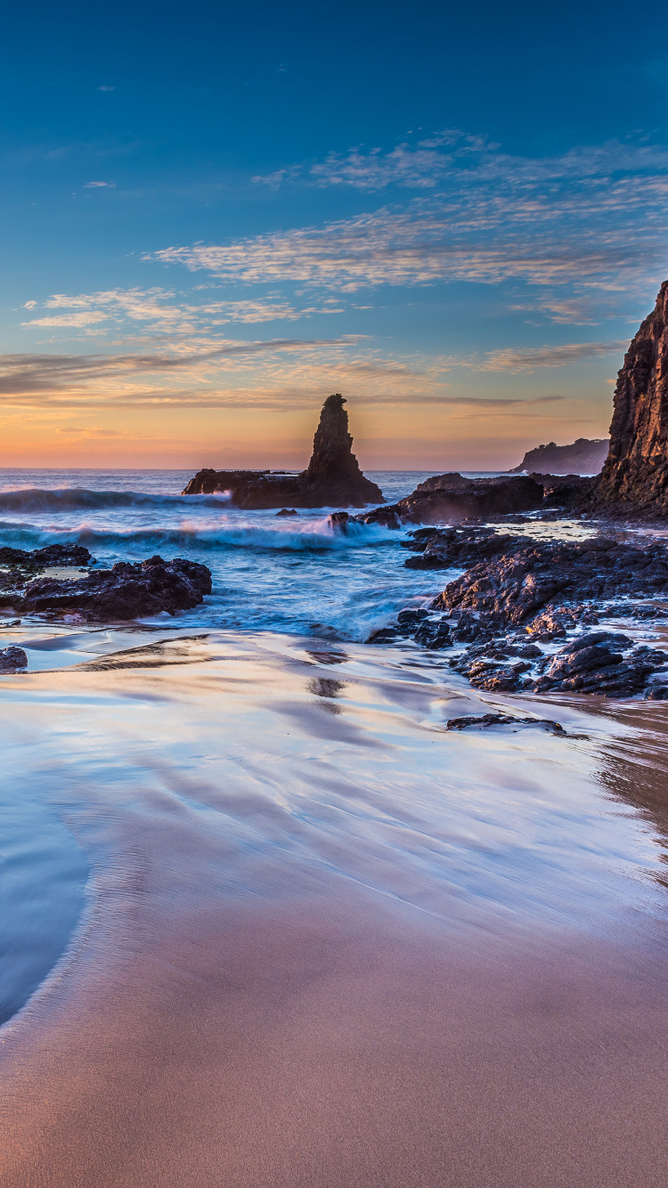 Обои пляж, водоем, вода, море, побережье в разрешении 750x1334