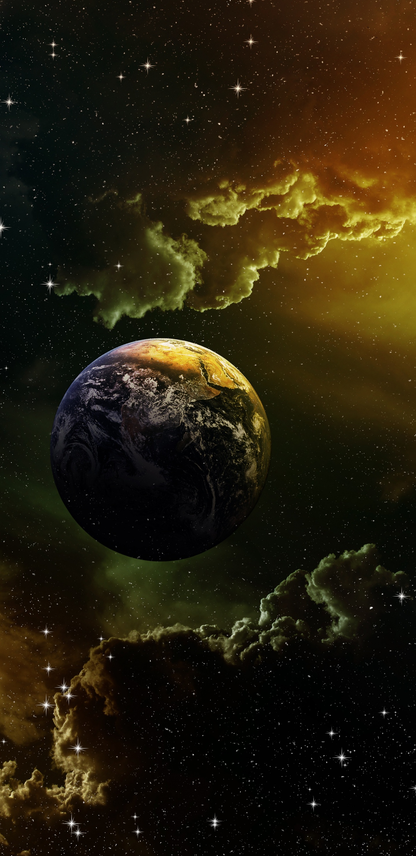 Обои земля, планета, Галактика, космос, космическое пространство в разрешении 1440x2960