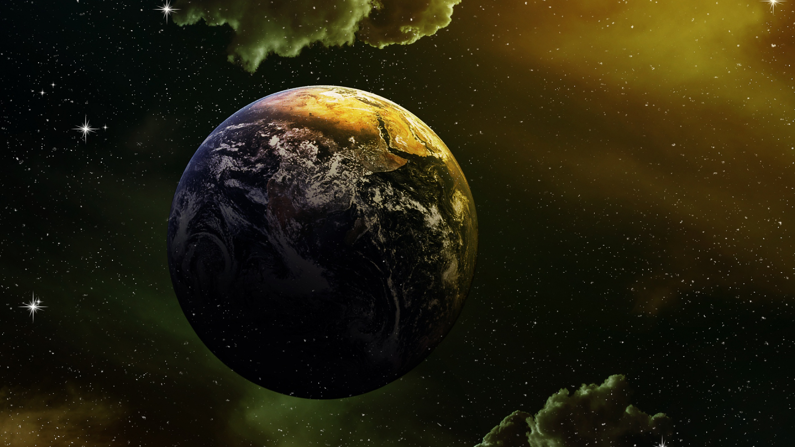 Обои земля, планета, Галактика, космос, космическое пространство в разрешении 2560x1440