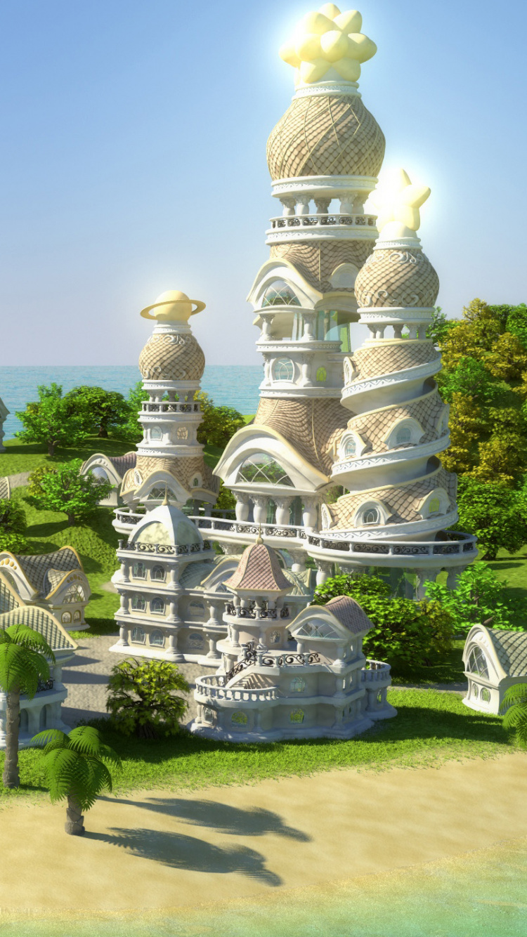 Обои туризм, историческое место, достопримечательность, море, город в разрешении 750x1334