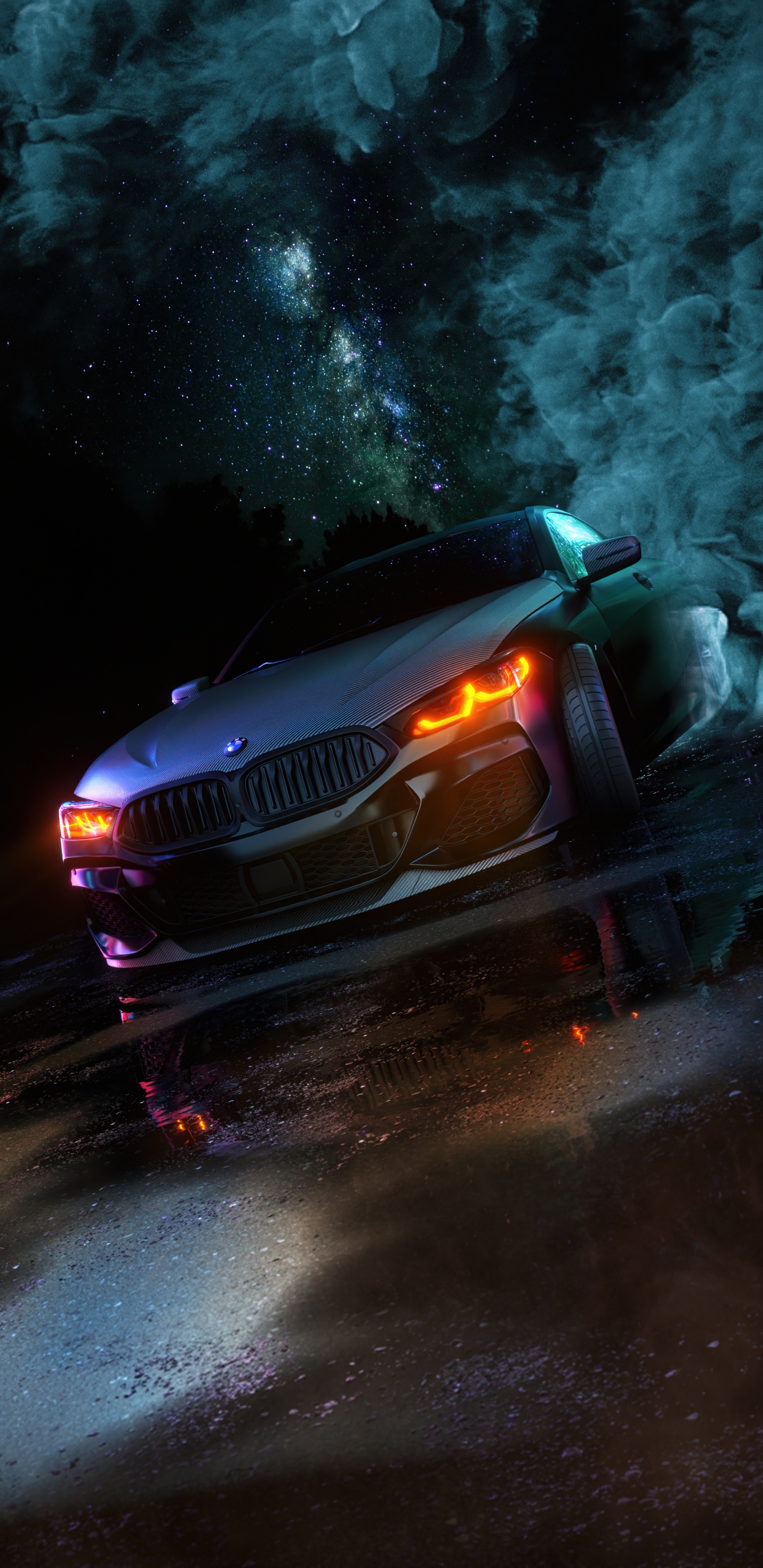 Обои Байерише Моторен Верке АГ, легковые автомобили, мотоциклетный шлем, bmw, мотоцикл в разрешении 1440x2960