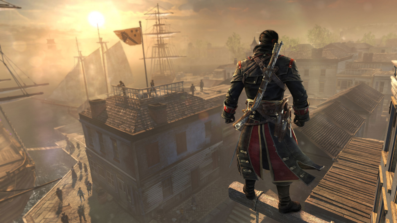 Обои assassins creed rogue, assassins creed unity, assassins creed, ubisoft, xbox 360 в разрешении 1366x768