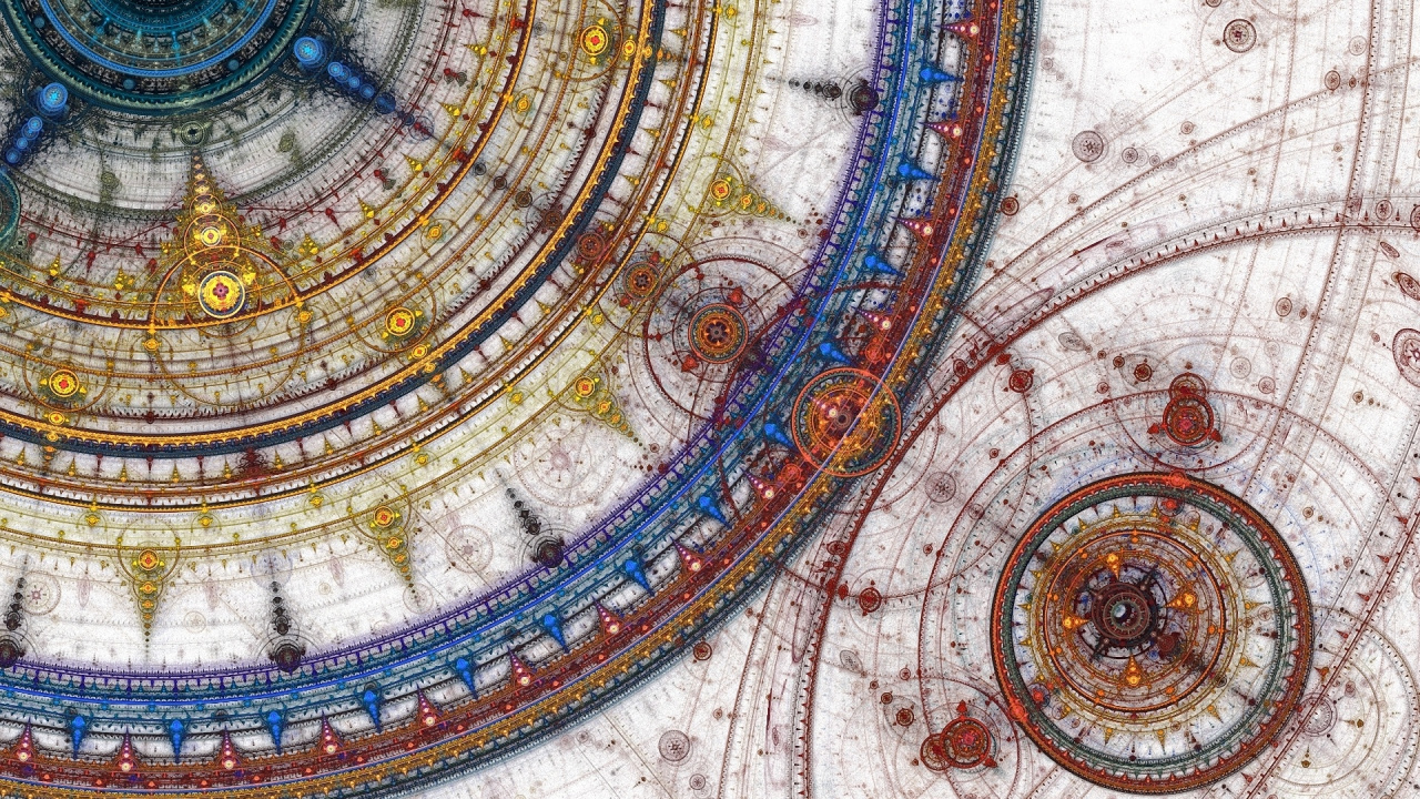 Обои фрактальное искусство, фрактал, мозаика, купол, Византийская архитектура в разрешении 1280x720