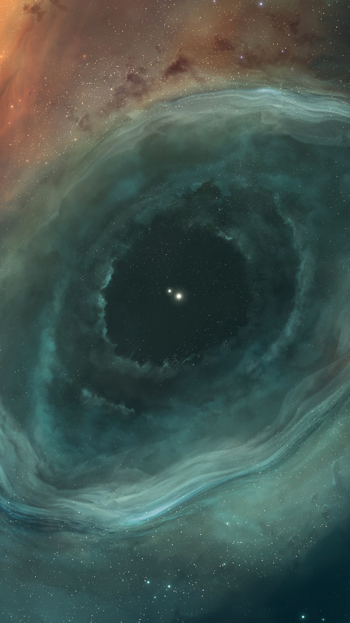 Обои космос, туманность, космическое пространство, атмосфера, яблоко в разрешении 720x1280