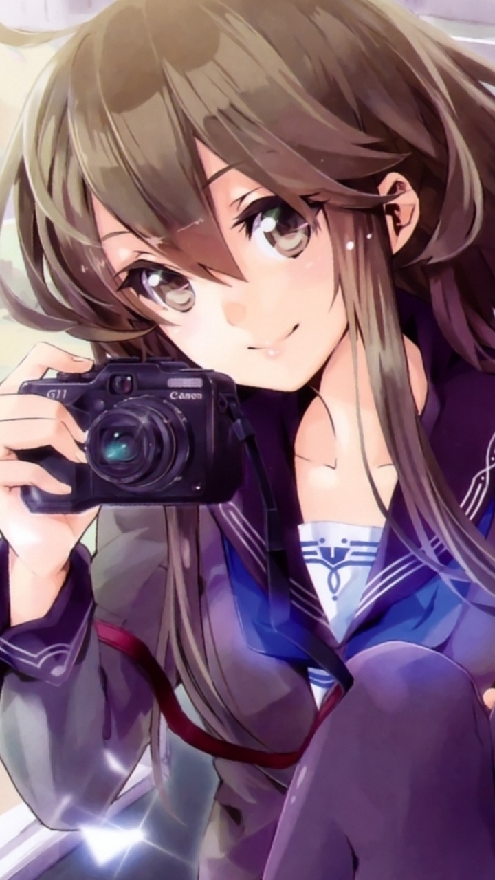 Обои аниме, арт, мультфильм, длинные волосы, каштановые волосы в разрешении 720x1280