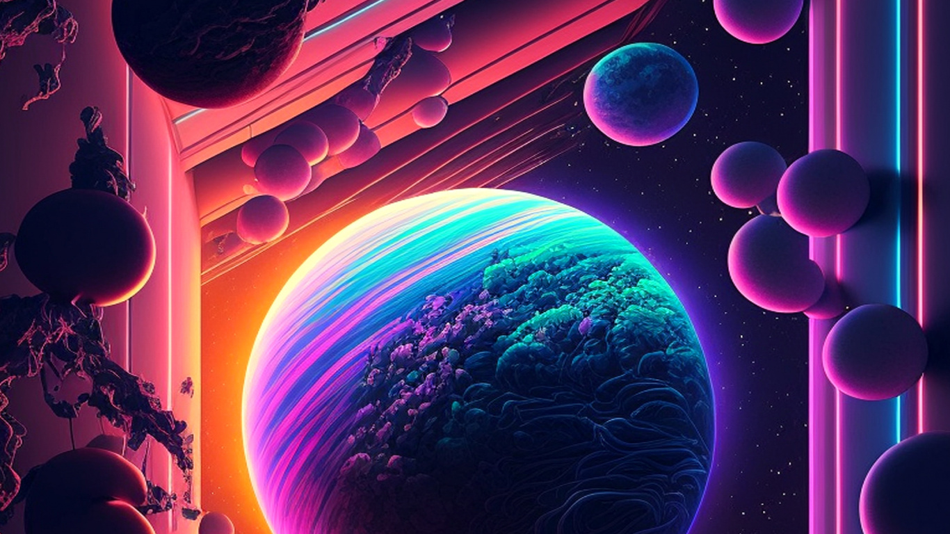 Обои свет, графический дизайн, фрактальное искусство, арт, дизайн в разрешении 1366x768