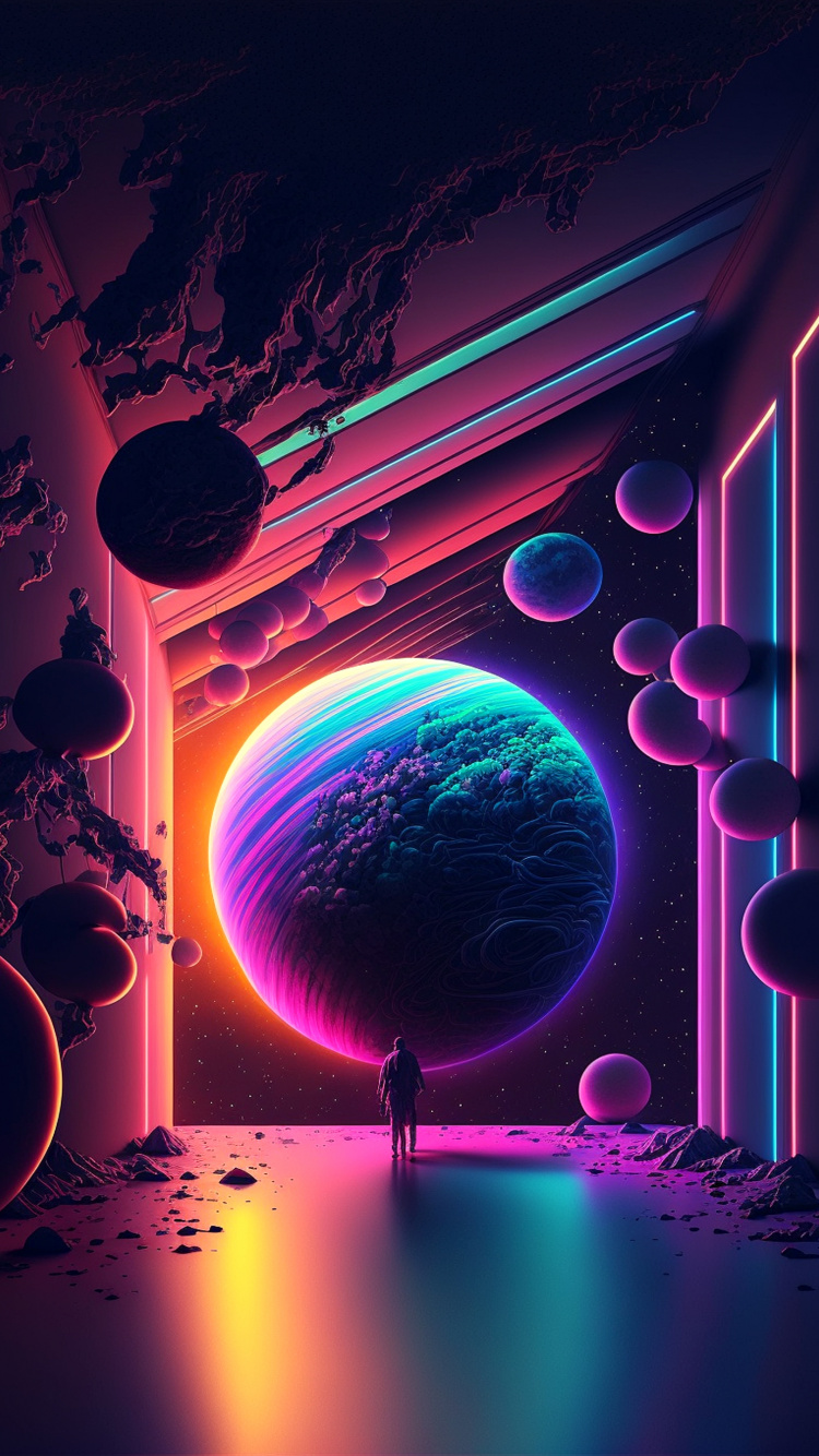 Обои свет, графический дизайн, фрактальное искусство, арт, дизайн в разрешении 750x1334