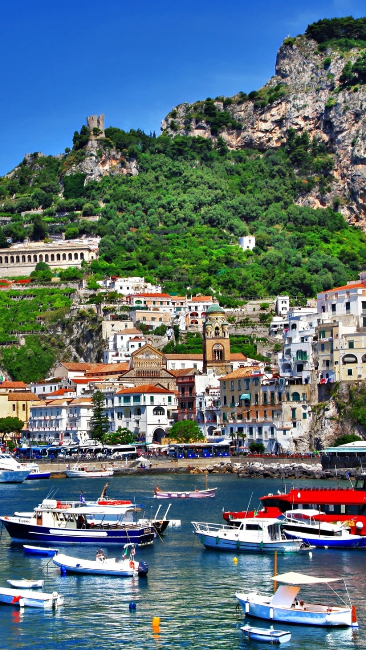 Обои Сорренто, Позитано, Капри, Искье, побережье в разрешении 720x1280