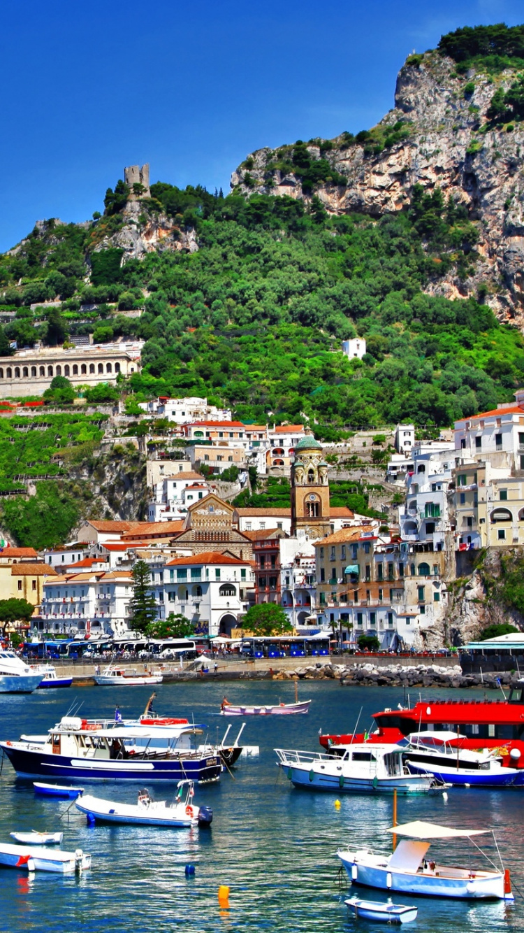Обои Сорренто, Позитано, Капри, Искье, побережье в разрешении 750x1334