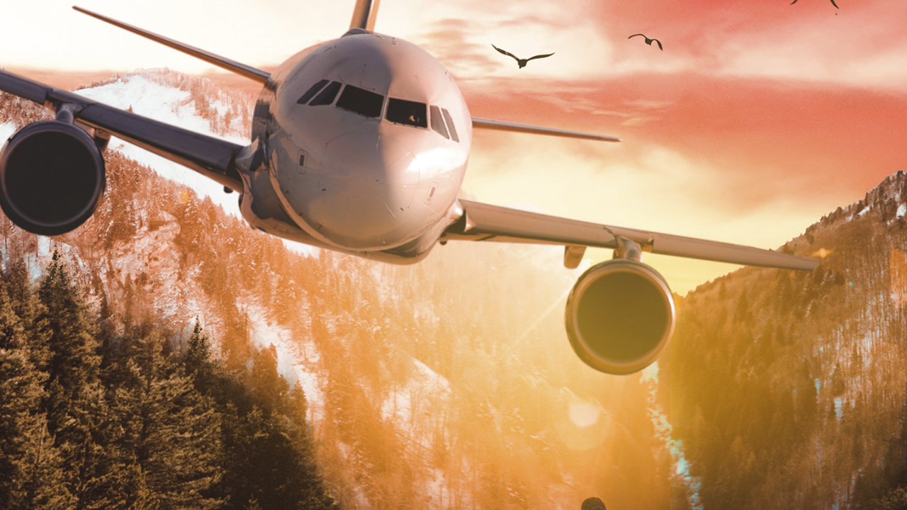 Обои самолет, самолеты, полет, реактивный самолет, авиация в разрешении 1280x720