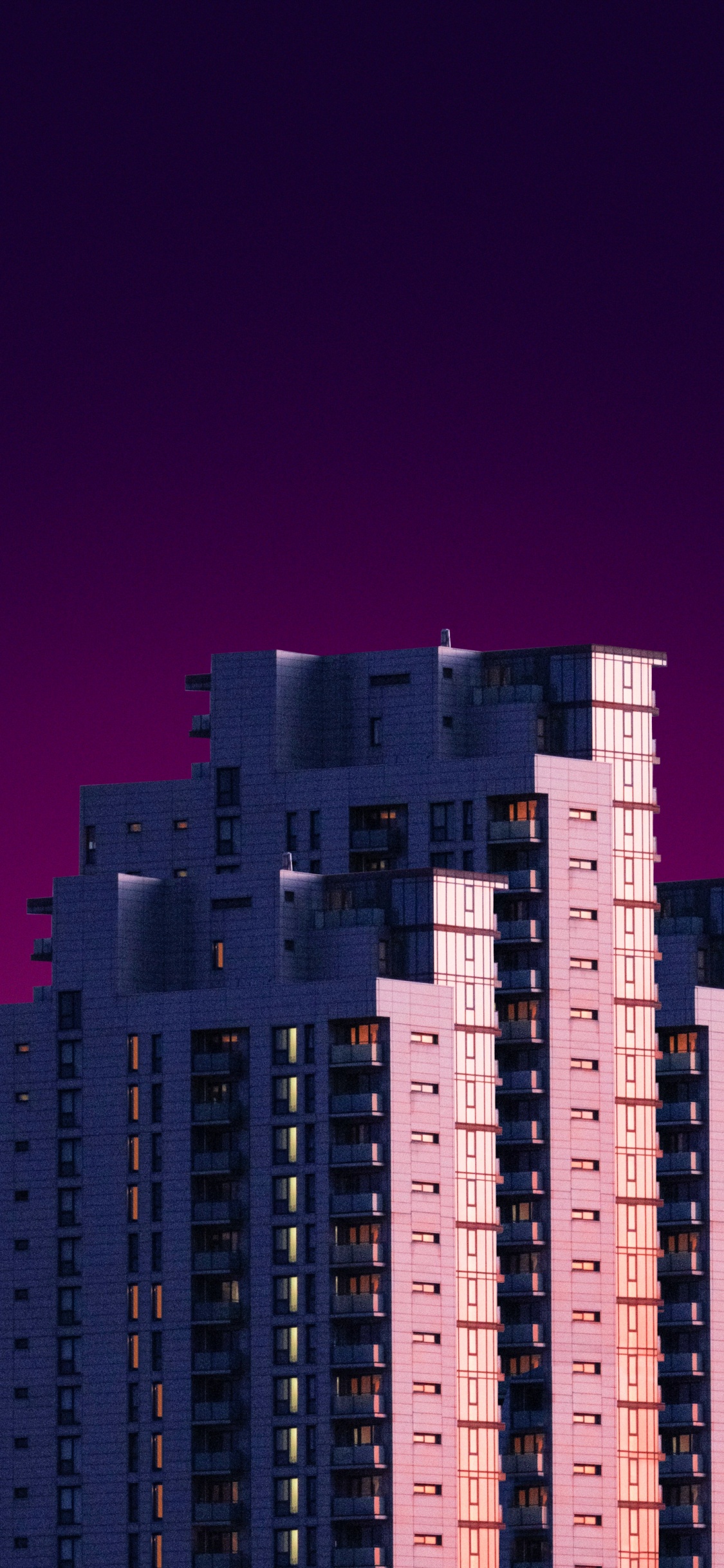 Обои метрополия, здание, архитектура, окно, облако в разрешении 1125x2436