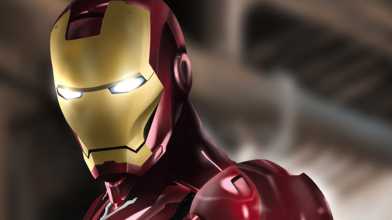Обои иллюстрация, арт, Железный человек, супергерой, костюм актера в разрешении 1366x768