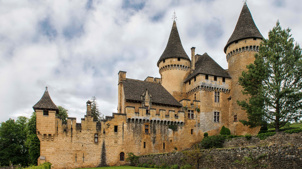 Обои замок, фортификация, средневековая архитектура, здание, величественный дом в разрешении 1280x720