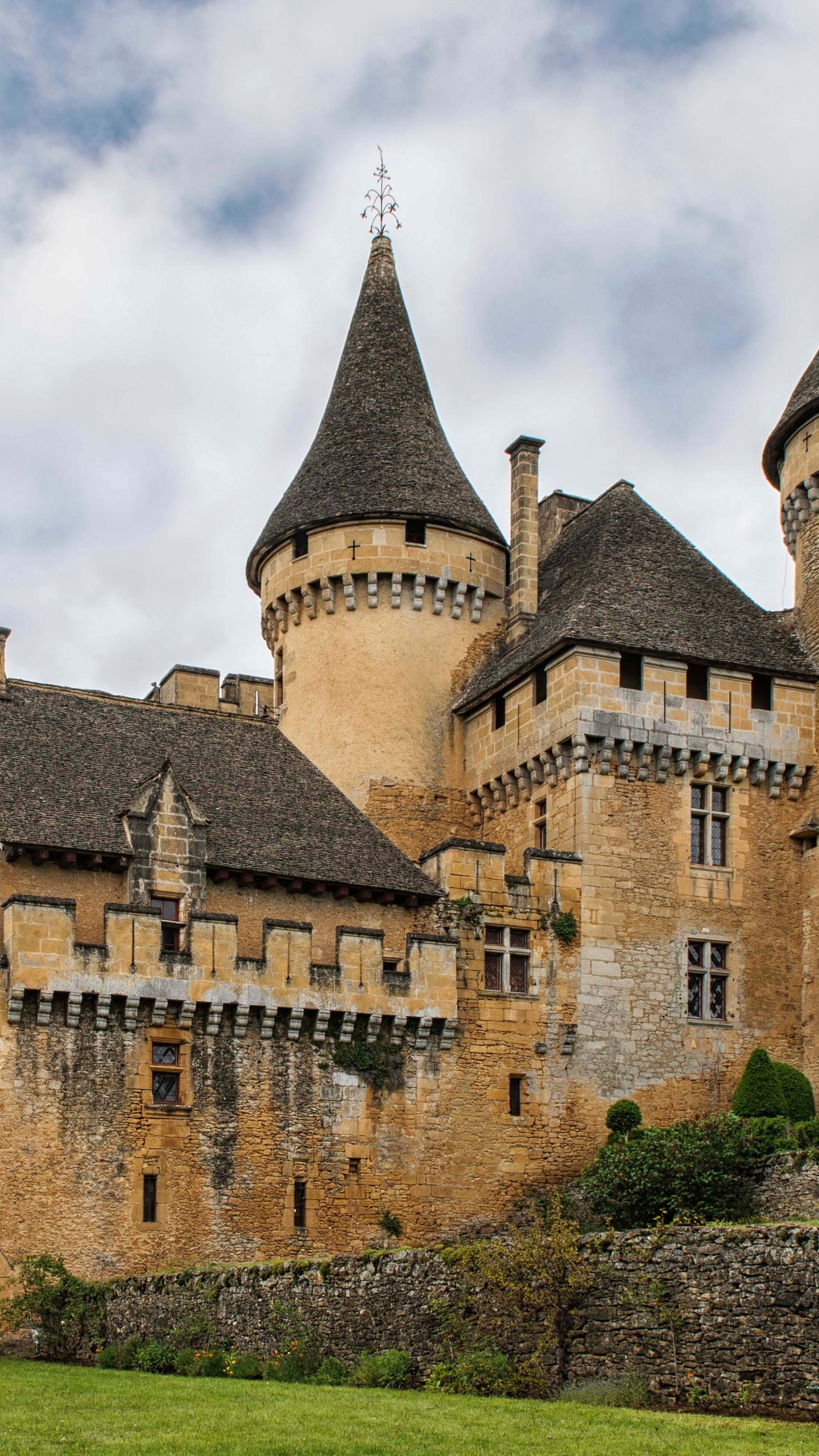 Обои замок, фортификация, средневековая архитектура, здание, величественный дом в разрешении 1440x2560