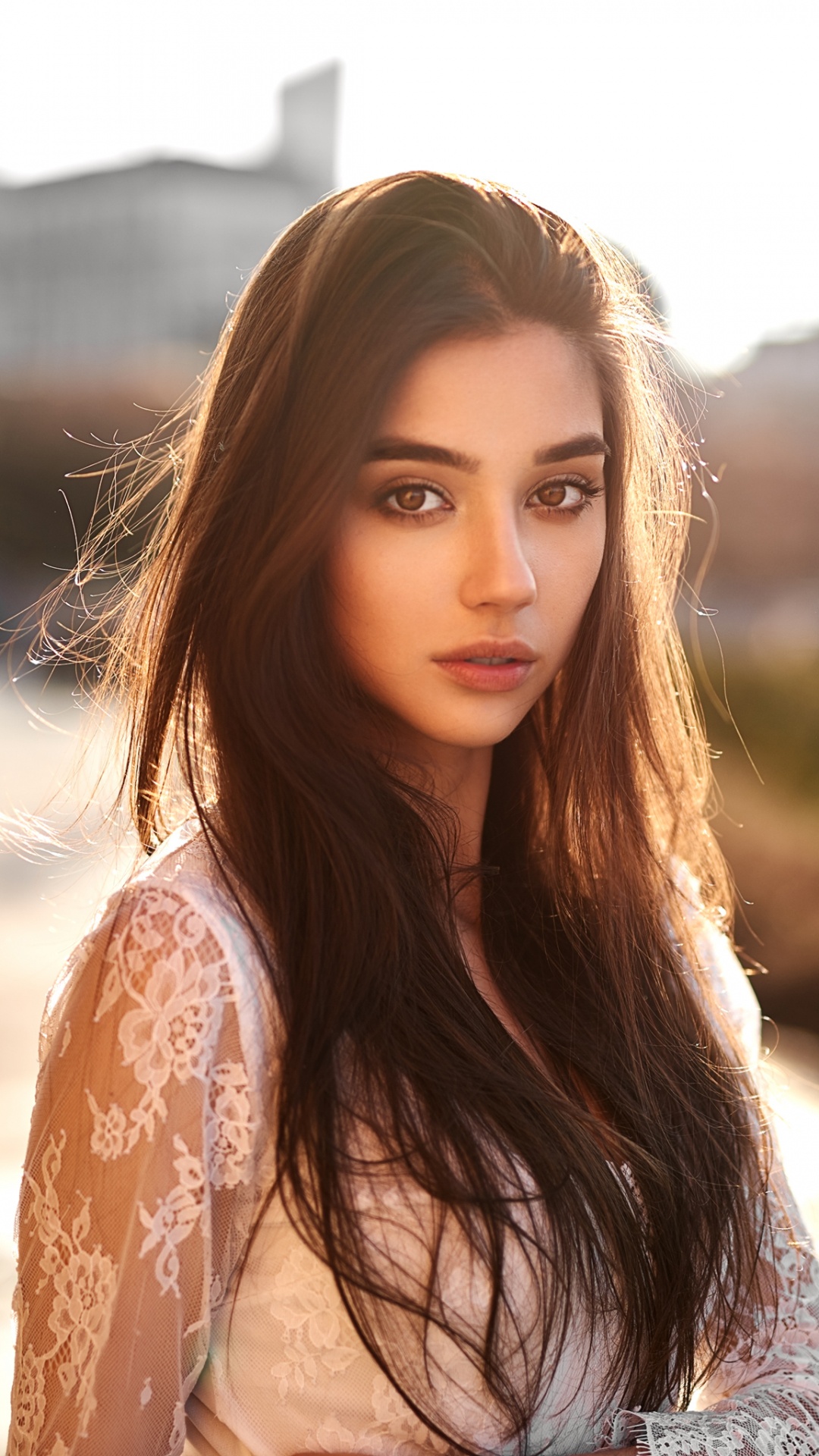 Обои волосы, лицо, красота, губа, длинные волосы в разрешении 1080x1920