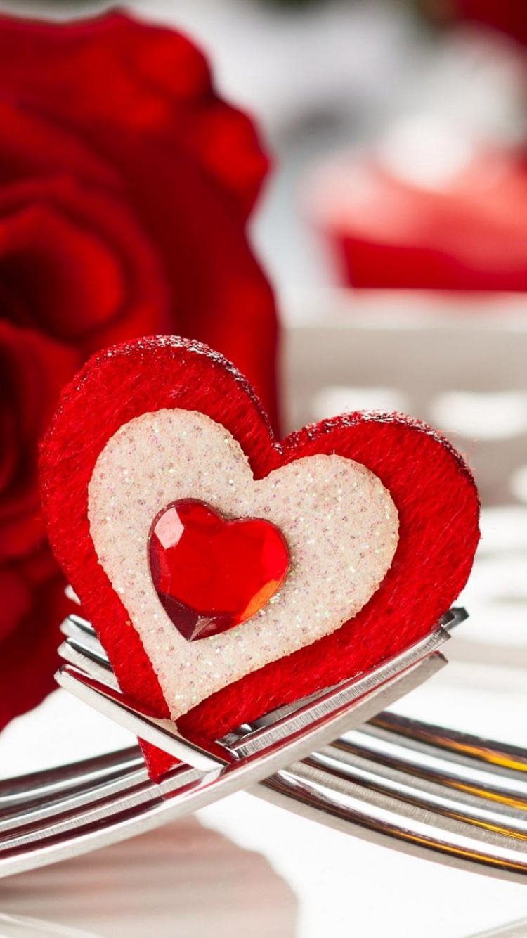 Обои роман, сердце, День Святого Валентина, любовь, Роза в разрешении 750x1334