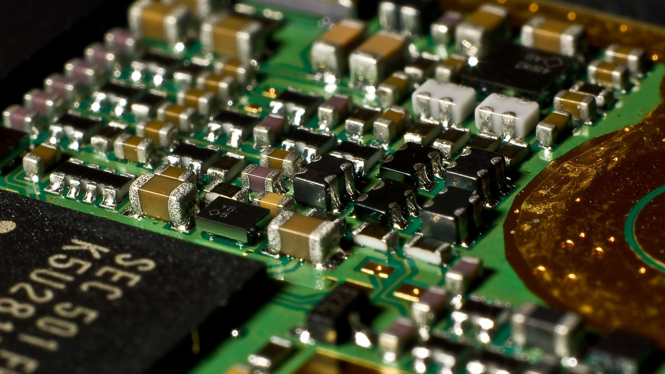 Обои электроника, электронная техника, электронный компонент, компонент схема, электрические сети в разрешении 1366x768