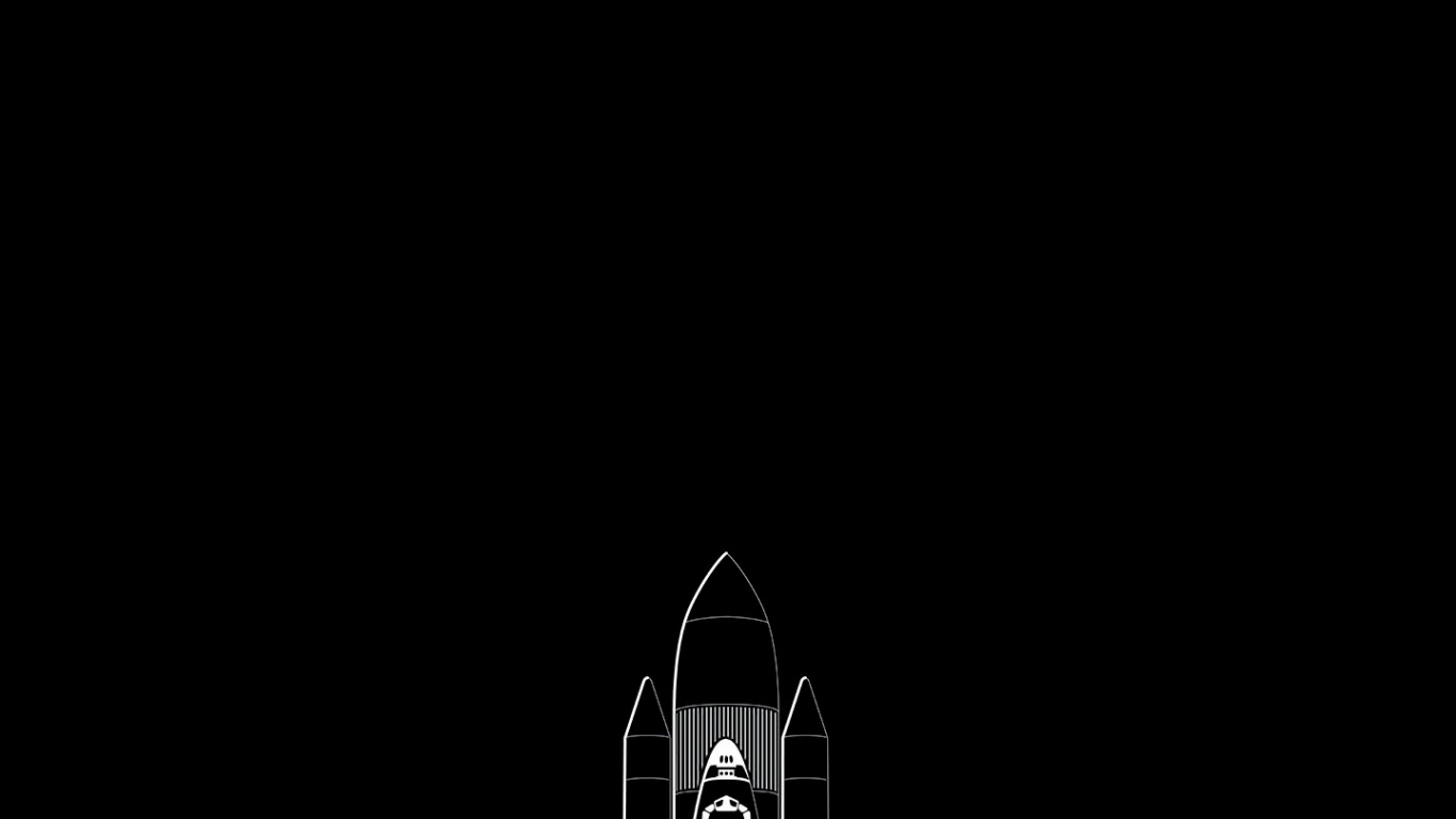 Обои космос, минимализм, арт, живопись, космический аппарат в разрешении 1366x768