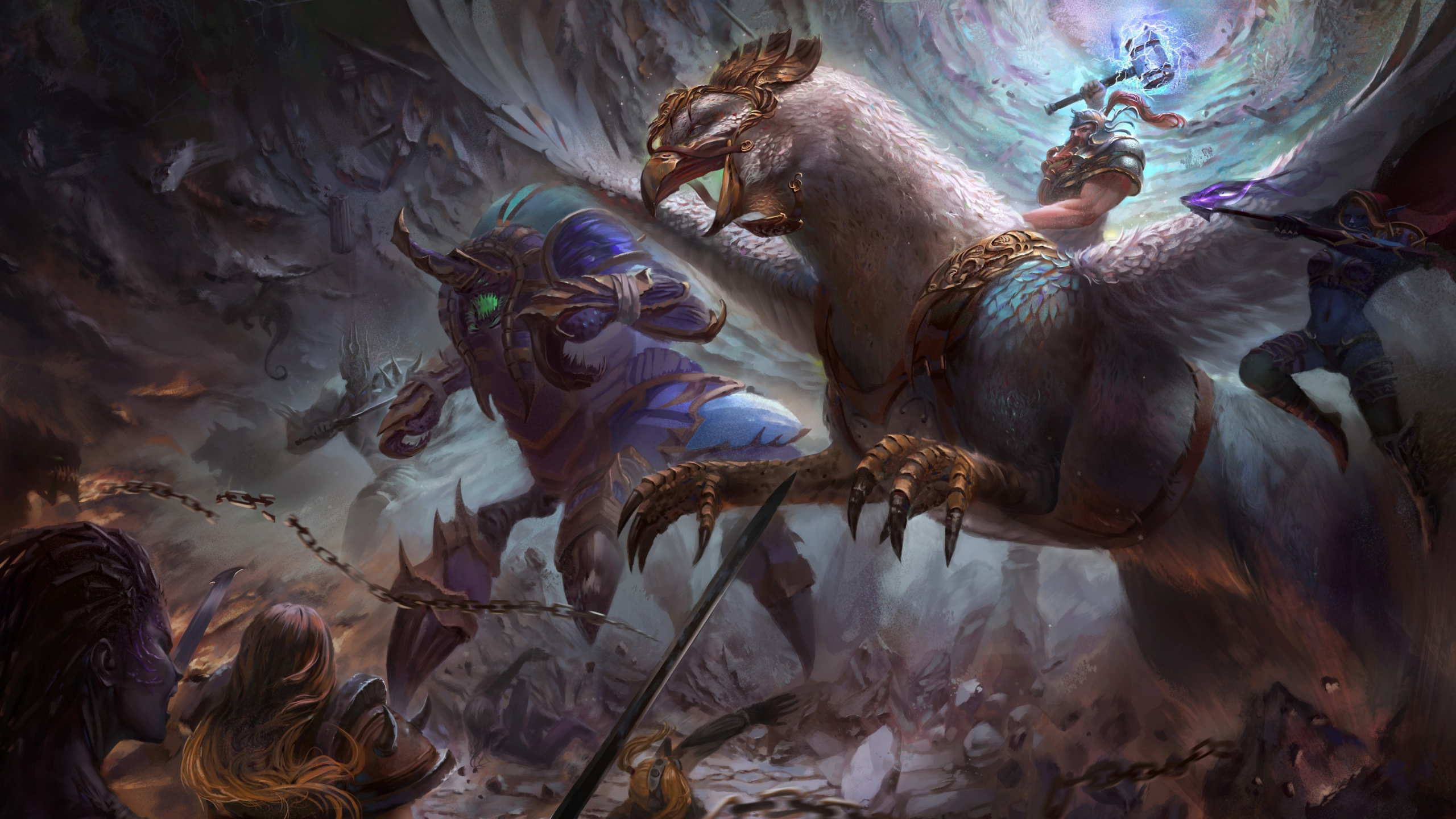 Обои герои шторма, Сильвана Ветрокрылая, world of warcraft, Blizzard Entertainment, Сара керриган в разрешении 2560x1440