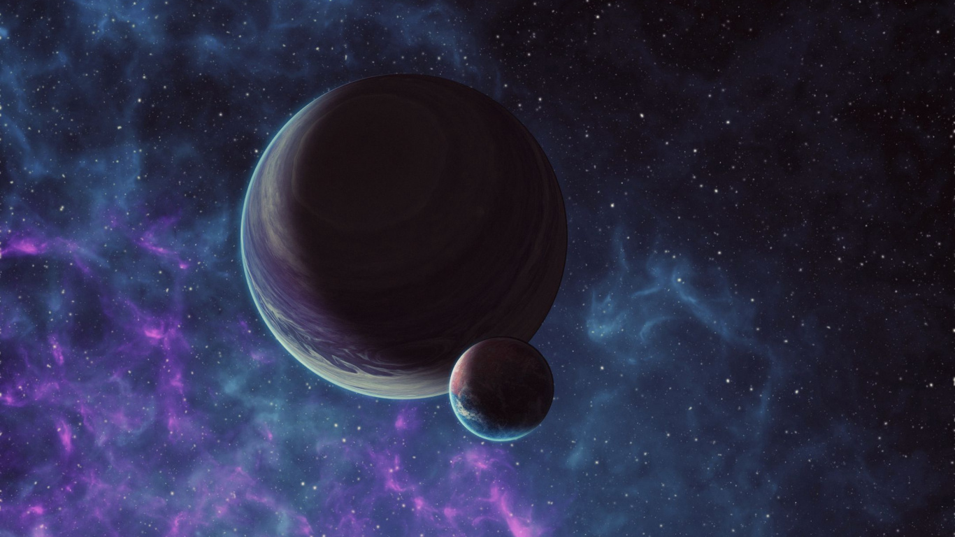 Обои космос, космическое пространство, атмосфера, астрономический объект, пурпур в разрешении 1366x768