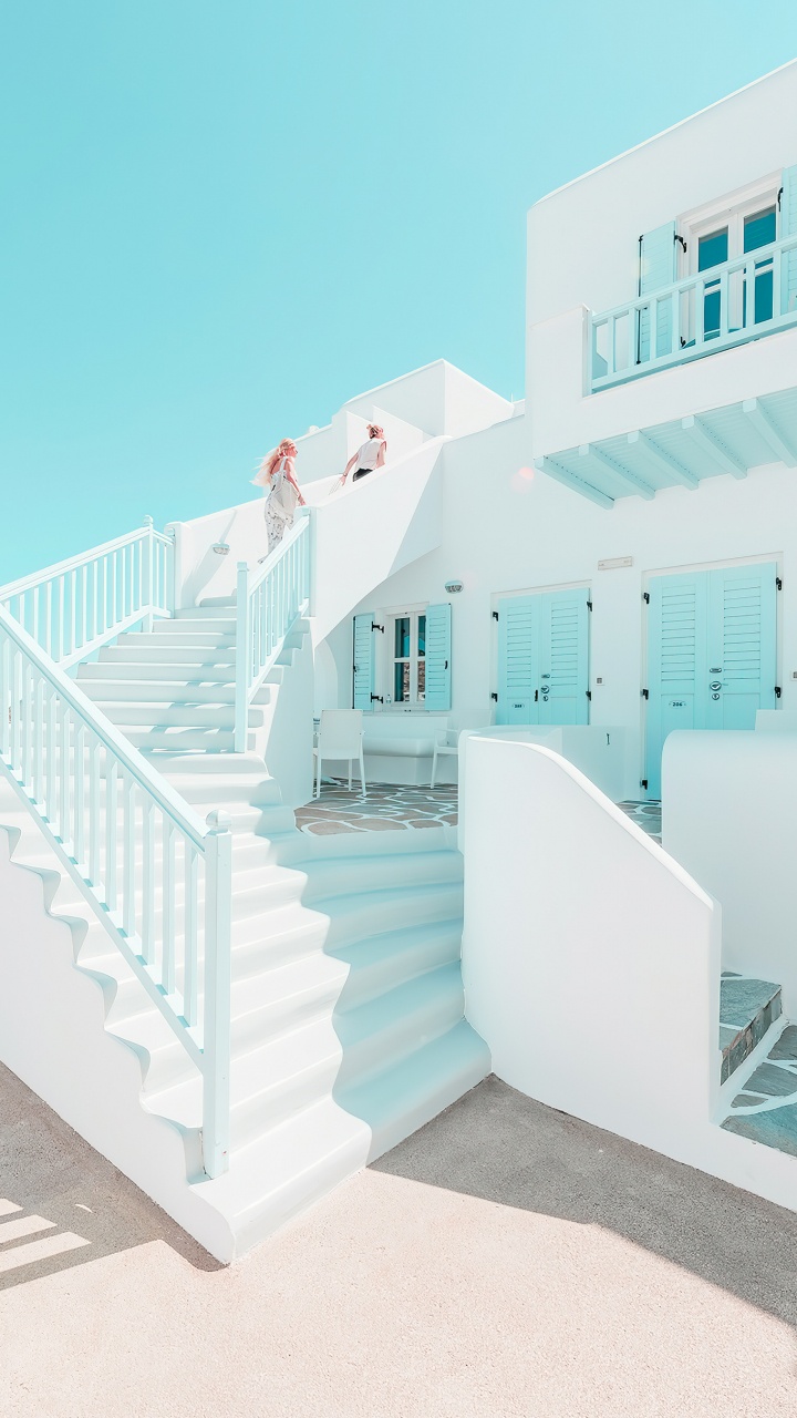 Обои архитектура, лазурный, здание, тень, городской дизайн в разрешении 720x1280