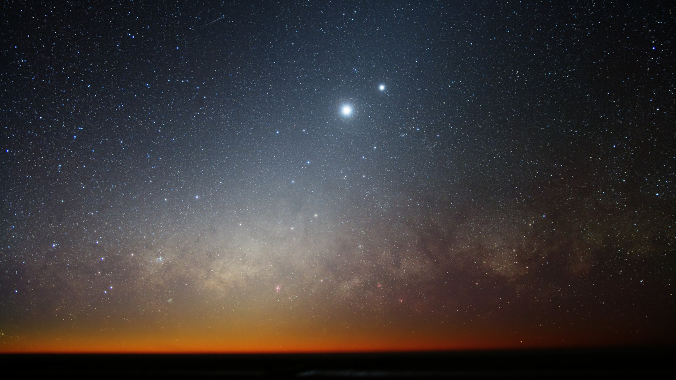 Обои ночное небо, звезда, атмосфера, Астрономия, астрономический объект в разрешении 1366x768