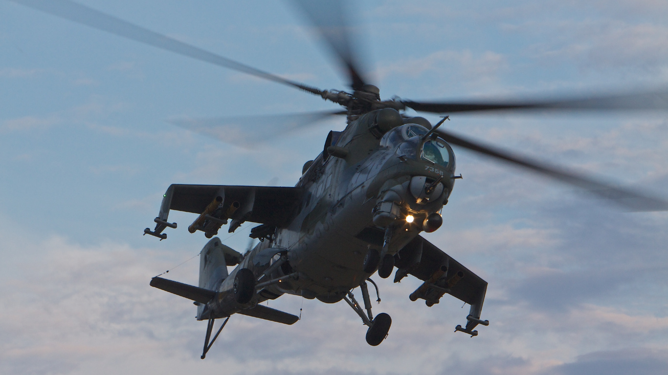 Обои вертолет, ударный вертолет, винтокрылая машина, винтокрыл, самолеты в разрешении 1366x768