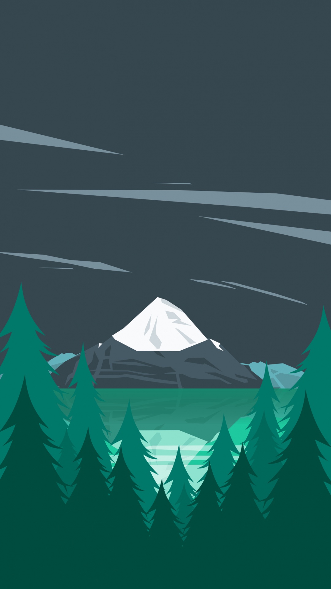 Обои иллюстрация, Google, минимализм, елка, дерево в разрешении 1080x1920