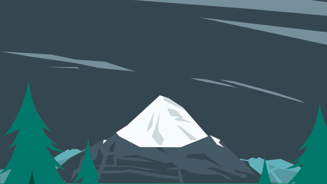 Обои иллюстрация, Google, минимализм, елка, дерево в разрешении 1366x768