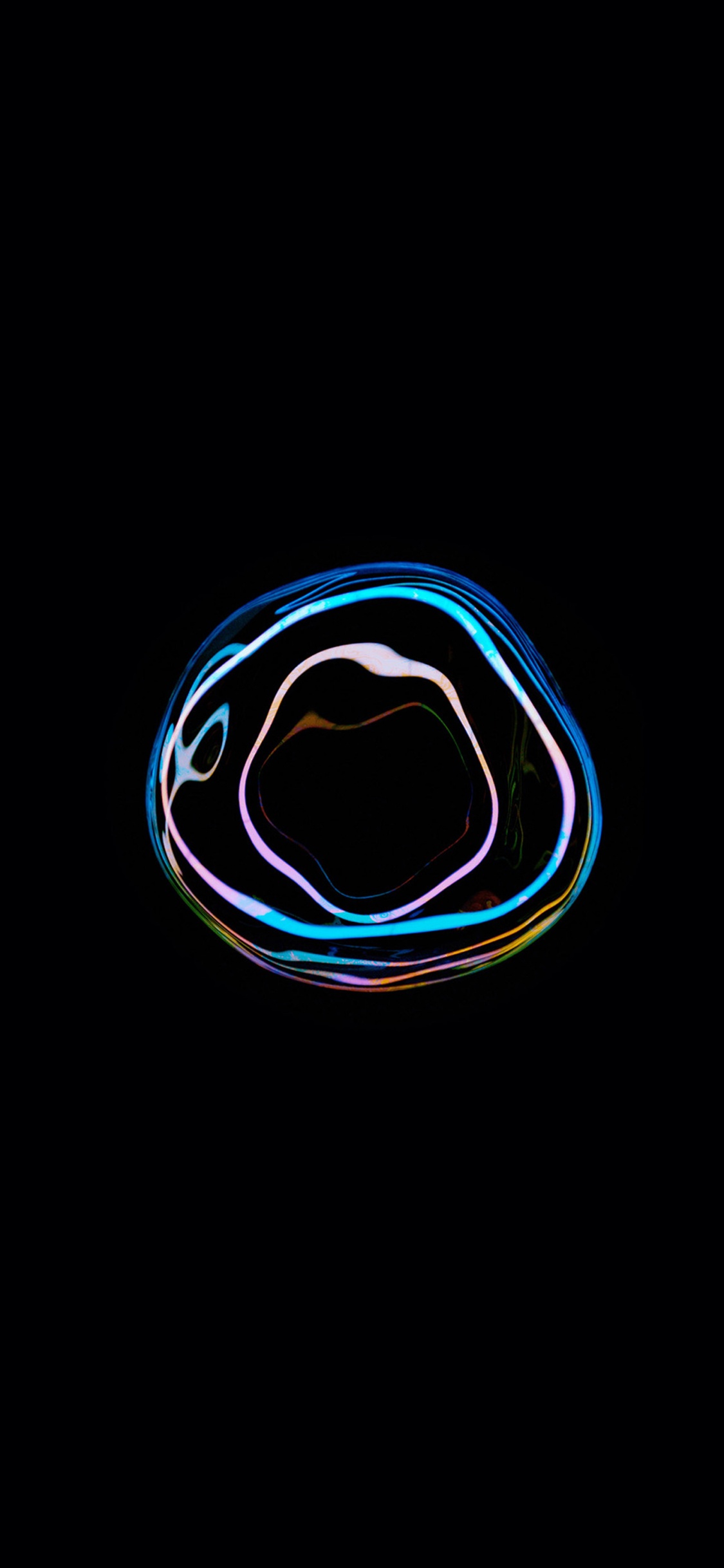 Обои электрик, неон, дизайн, круг, графика в разрешении 1125x2436