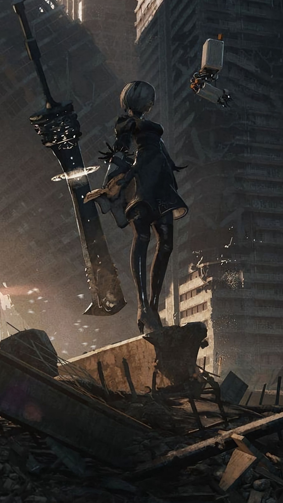 Обои руины города ниер, ниэр автоматов, ниэр, новое искусство, церковь автоматов nier в разрешении 1080x1920