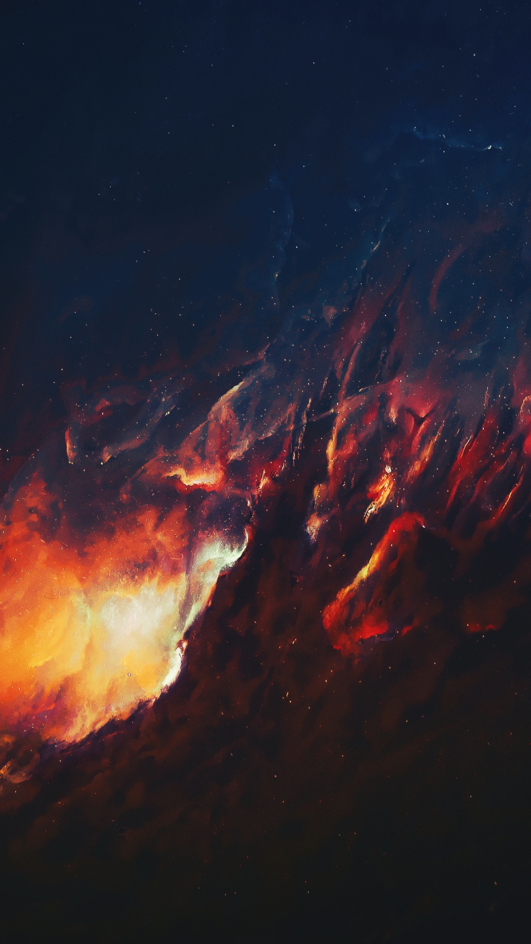 Обои лава, тепло, вулкан, вулканического рельефа, ночь в разрешении 1080x1920