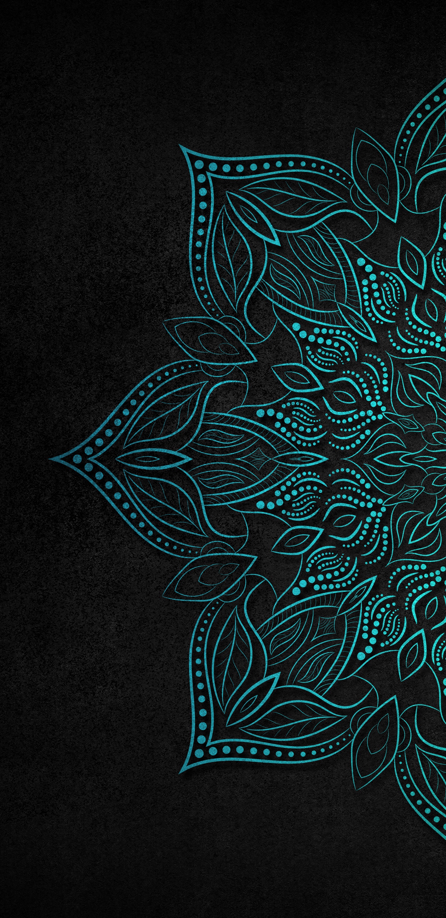 Обои узор, лазурный, ткань, растение, арт в разрешении 1440x2960