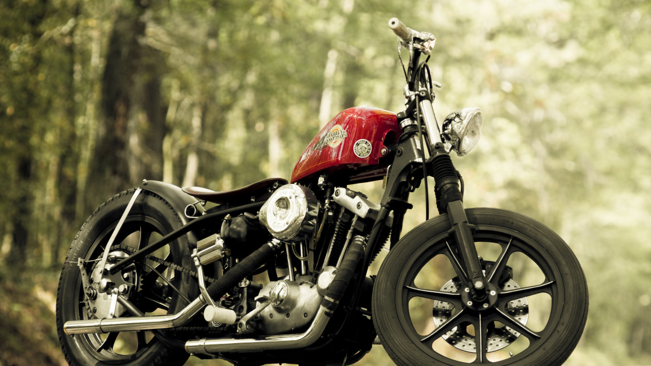 Обои Harley спортстер поплавок, поплавок, мотоцикл, Харлей-Дэвидсон двигатель Ironhead, Чоппер в разрешении 1280x720