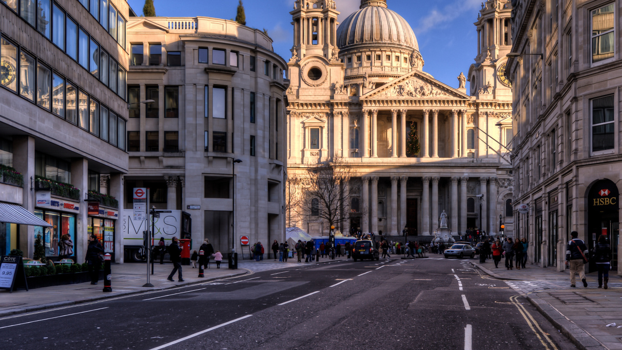 Обои Собор Святого Павла, собор, ориентир, город, здание в разрешении 1280x720