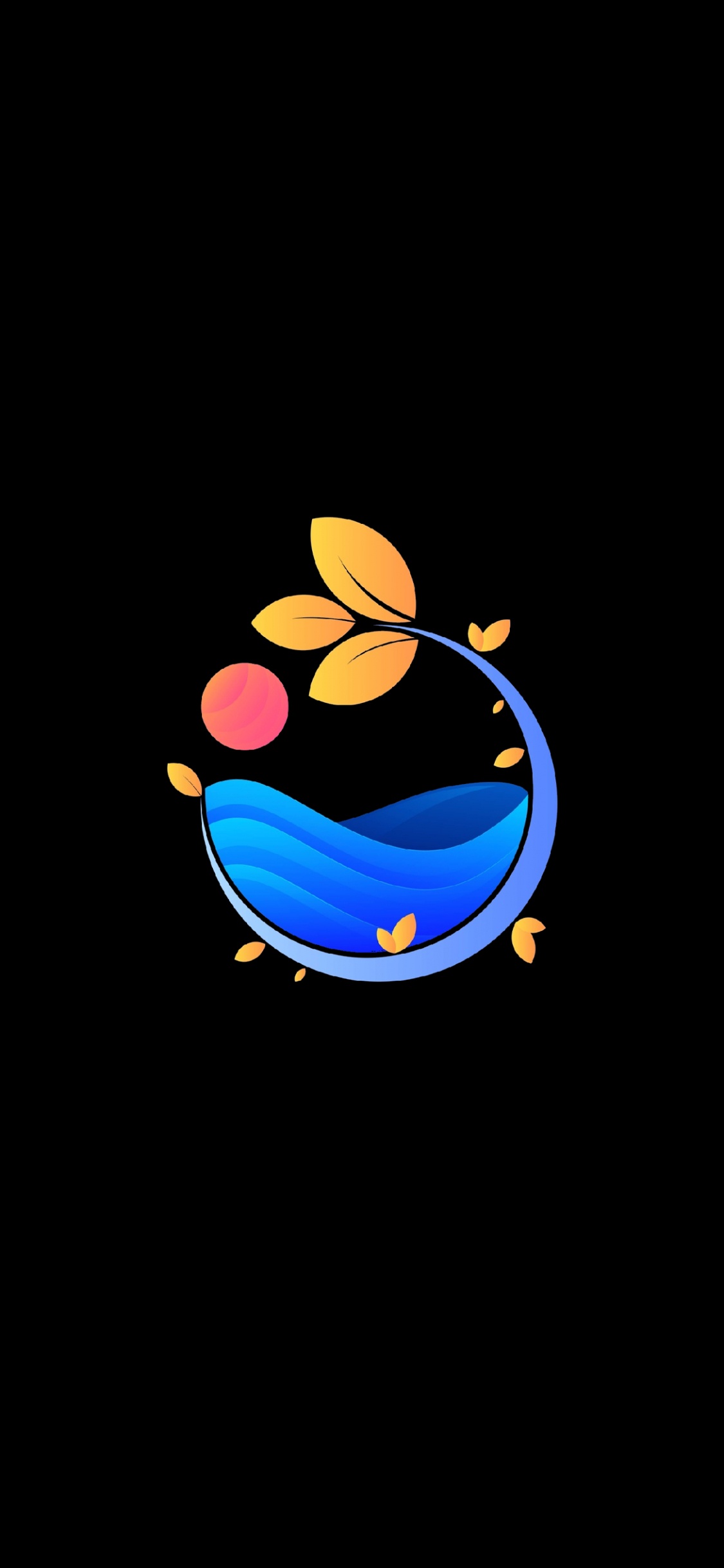 Обои черный, амолед, арт, андроид, газ в разрешении 1125x2436