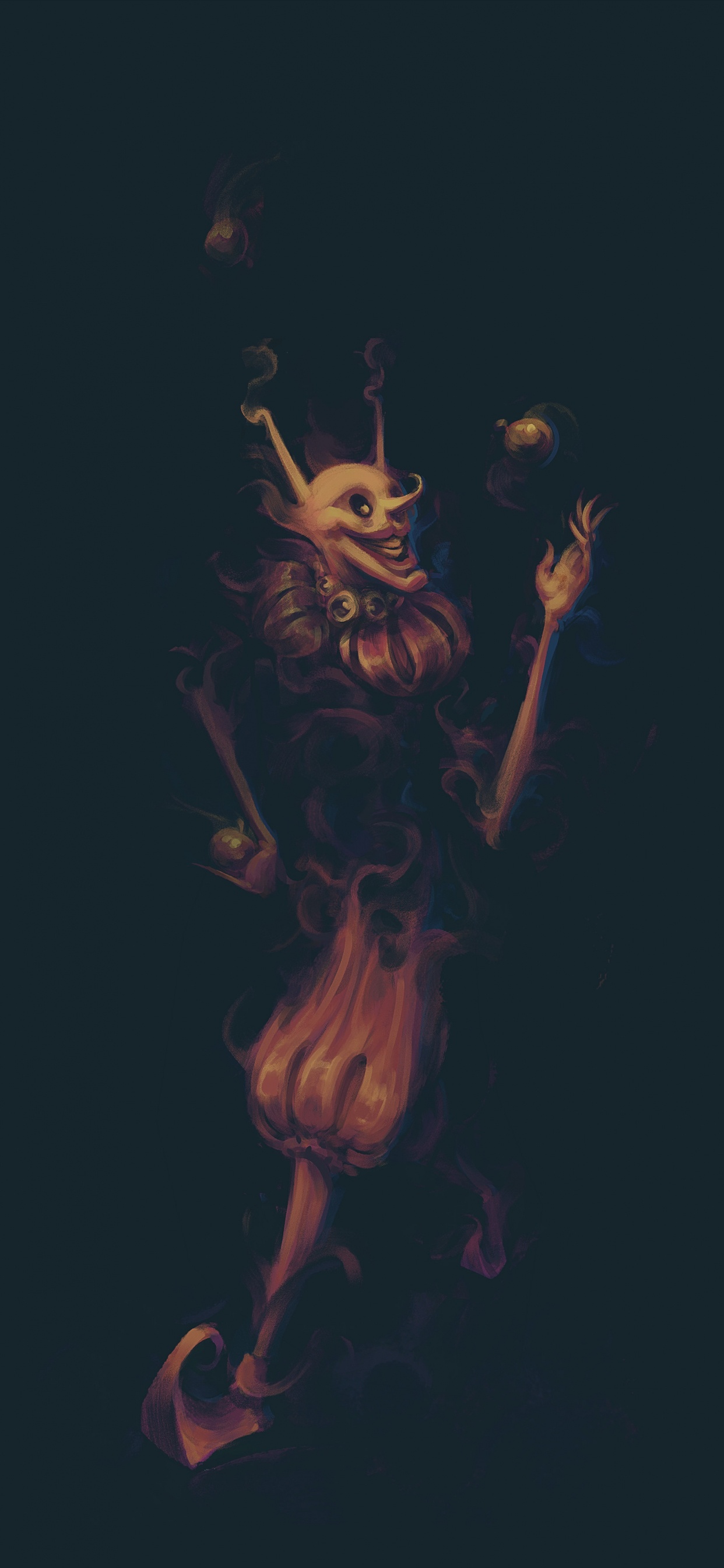 Обои шут, иллюстрация, арт, темнота, художник в разрешении 1242x2688