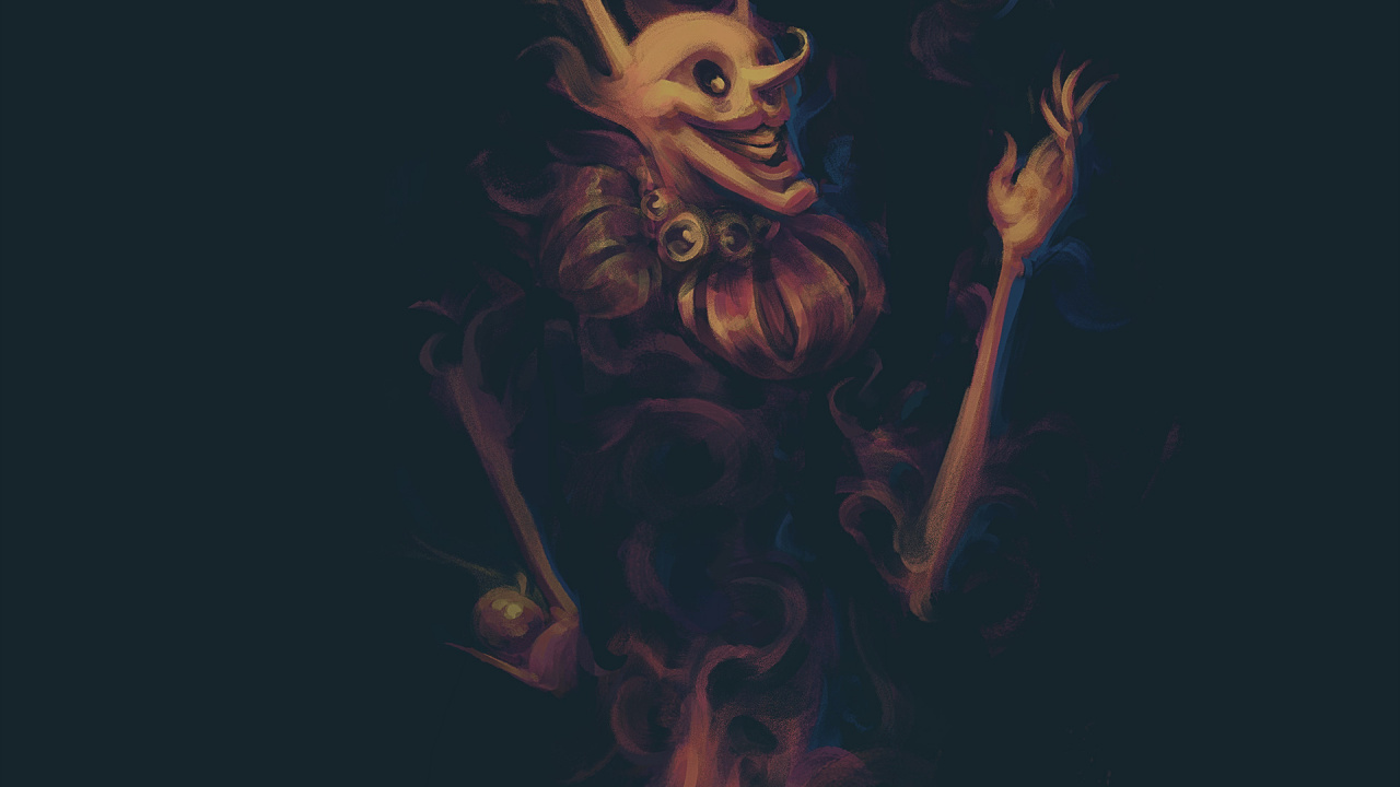 Обои шут, иллюстрация, арт, темнота, художник в разрешении 1280x720