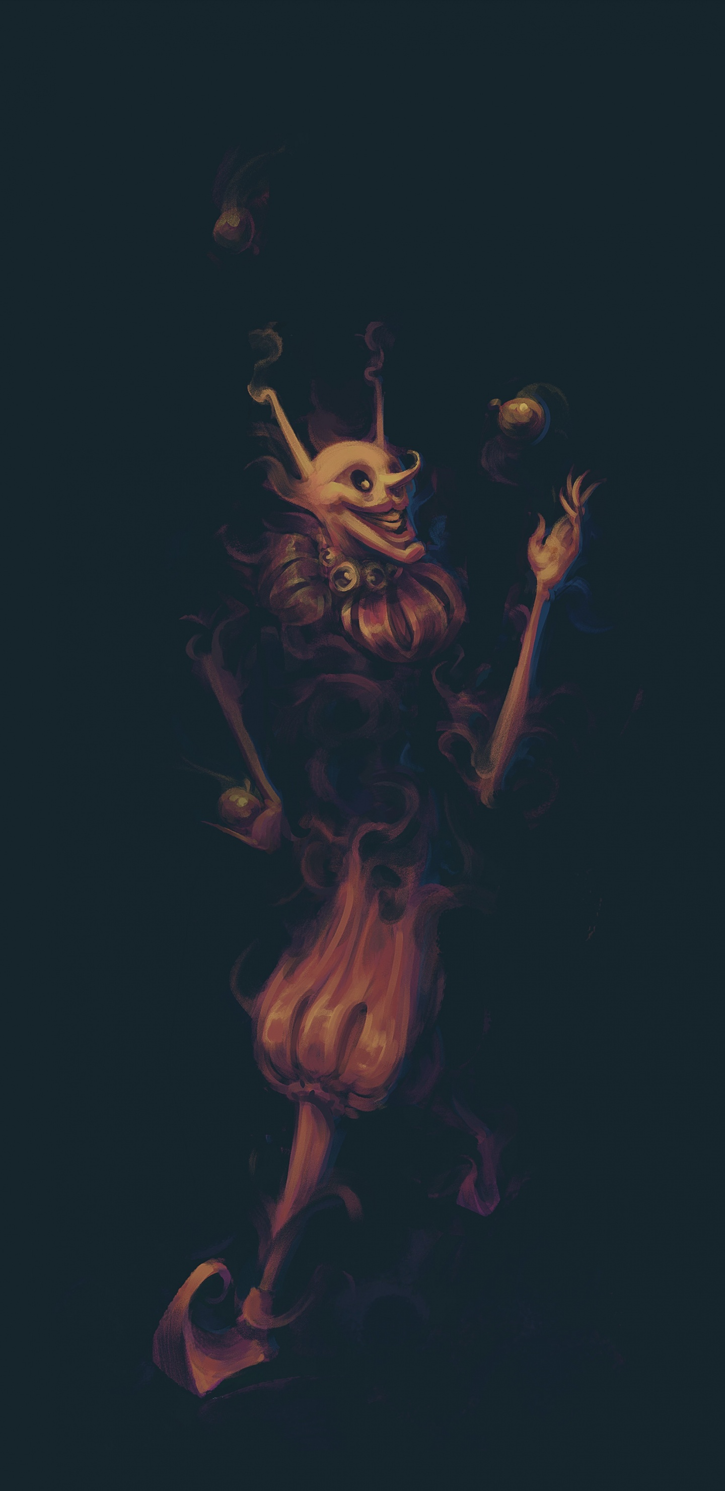 Обои шут, иллюстрация, арт, темнота, художник в разрешении 1440x2960