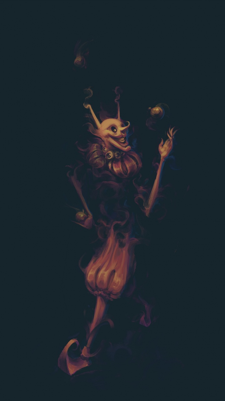 Обои шут, иллюстрация, арт, темнота, художник в разрешении 720x1280