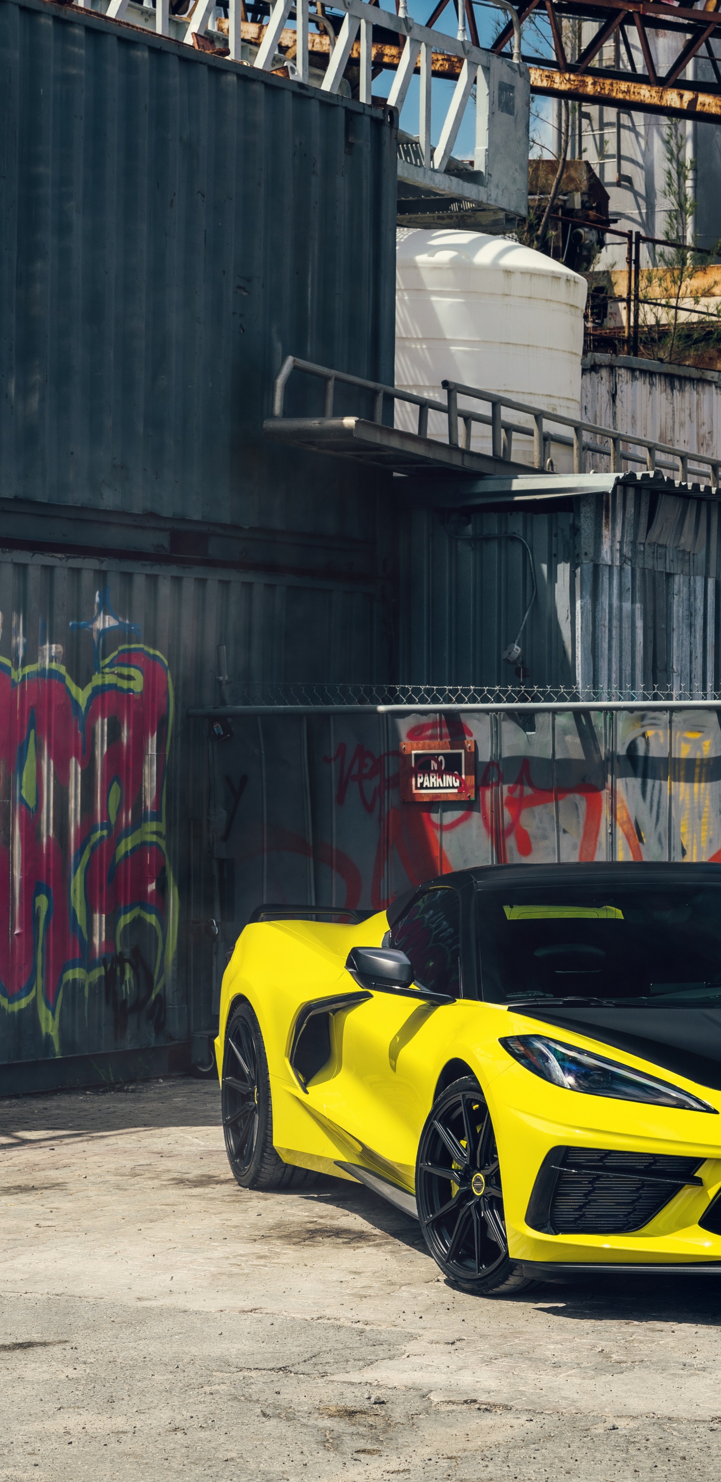 Обои Chevrolet Corvette 2021 года, Шевроле, легковые автомобили, спорткар, corvette stingray в разрешении 1440x2960