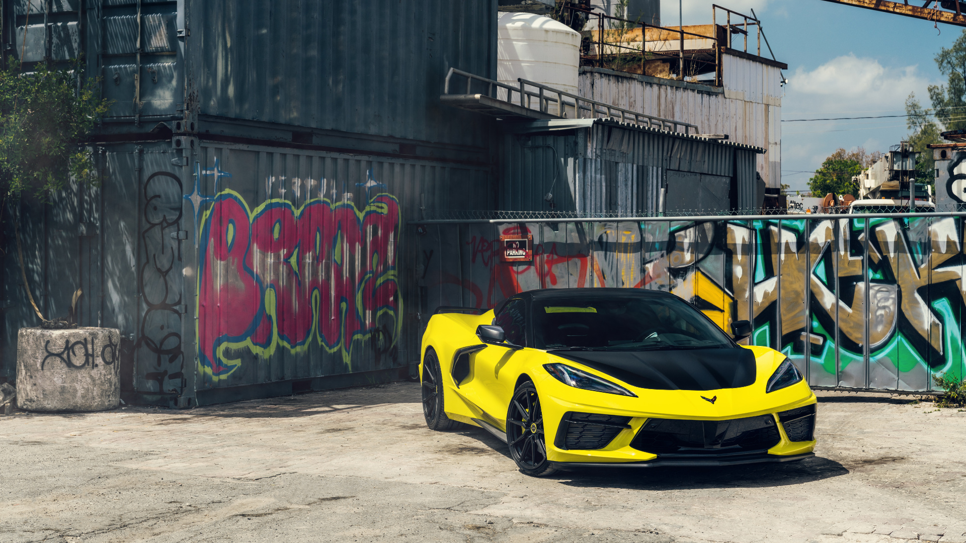 Обои Chevrolet Corvette 2021 года, Шевроле, легковые автомобили, спорткар, corvette stingray в разрешении 1920x1080