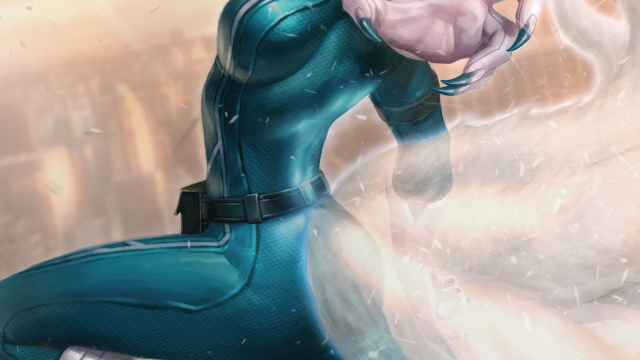 Обои чудо белая лиса, зверь, арт, Китти Прайд, комиксы Марвел в разрешении 1280x720