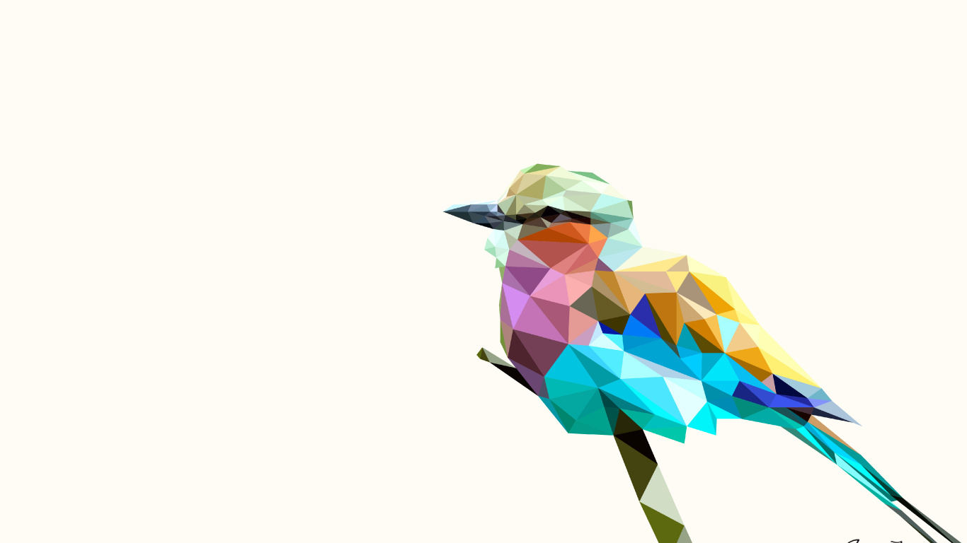 Обои радужная птица, птица, иллюстрация, ракшеобразных, воробьиные птицы в разрешении 1366x768